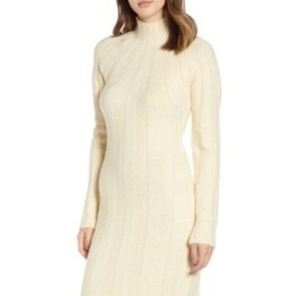 4SI3NNA: Wide Rib Midi Sweater Dress - size Medium in Ivory - Picture 2 of 16